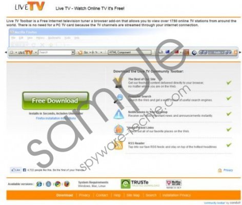 Live TV toolbar Removal Guide