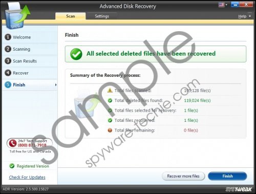 Advanced Disk recovery Removal Guide