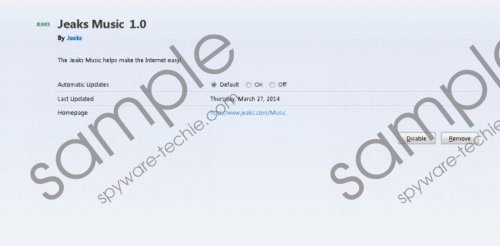 Jeaks Music Toolbar Removal Guide