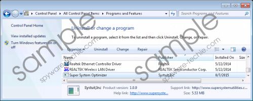 Super System Optimizer Removal Guide