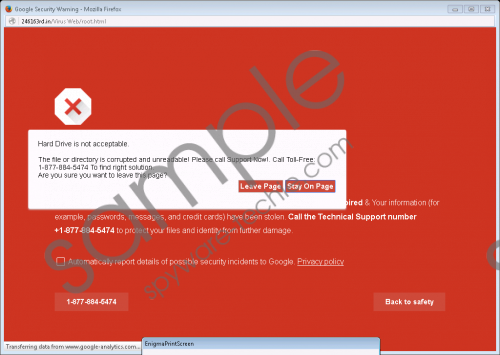 1-877-884-5474 Google Security Warning Message Removal Guide