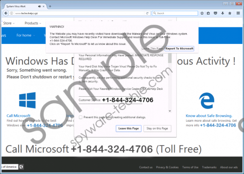Call Windows Help Desk Immediately Tech Support fake alert Removal Guide