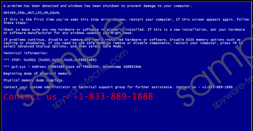 +1-833-889-1888 BSOD Fake Message Removal Guide