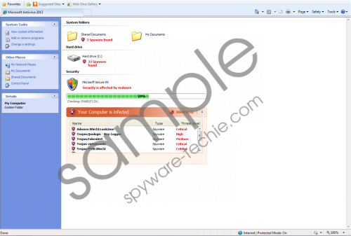 Microsoft Antivirus 2013 Virus Removal Guide