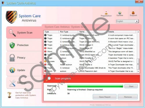 how to remove system care antivirus spyware