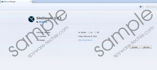 Sitesimple Ads Removal Guide