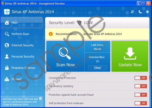 Sirius Win XP Antivirus 2014 Removal Guide