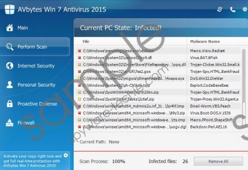 AVbytes Win 8 Protection 2015 Removal Guide