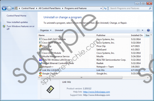 LinkWiz Removal Guide