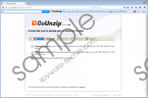 GoUnzip Toolbar Removal Guide