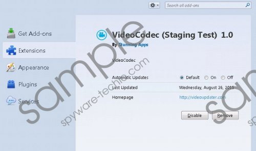 VideoCodec (Staging Test) Removal Guide