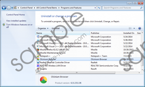 Olcinium Browser Removal Guide
