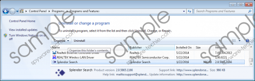 Splendor Search Removal Guide