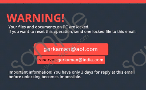 Gerkaman@aol.com Ransomware Removal Guide