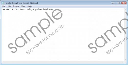 ninja_gaiver@aol.com Ransomware Removal Guide