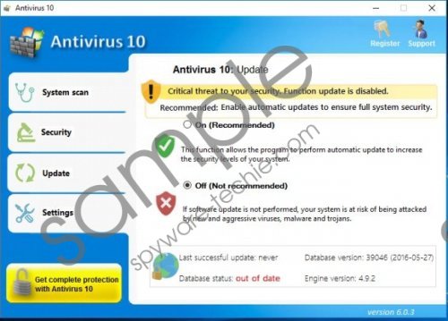 Antivirus 10 Removal Guide