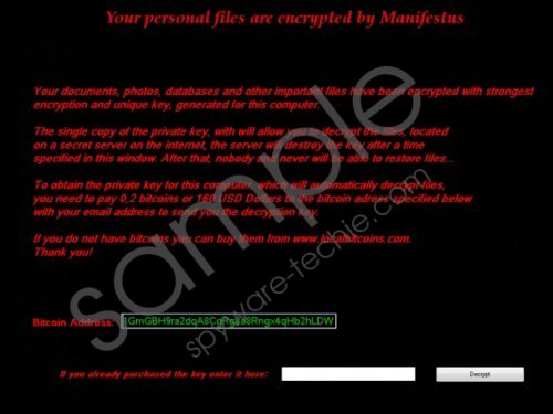 Manifestus Ransomware Removal Guide