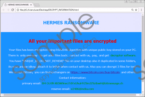 Hermes Ransomware Removal Guide