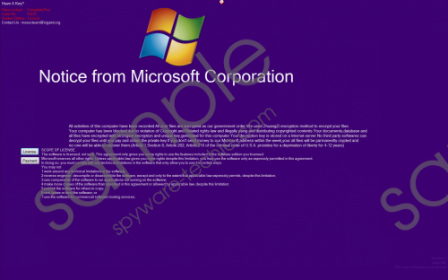 'Notice From Microsoft Corporation' Ransomware Removal Guide