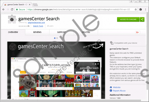 GamesCenter Search Removal Guide