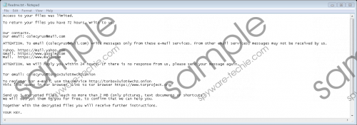 Colecyrus@mail.com Ransomware Removal Guide