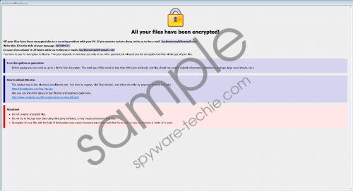 backtonormal@foxmail.com Ransomware Removal Guide