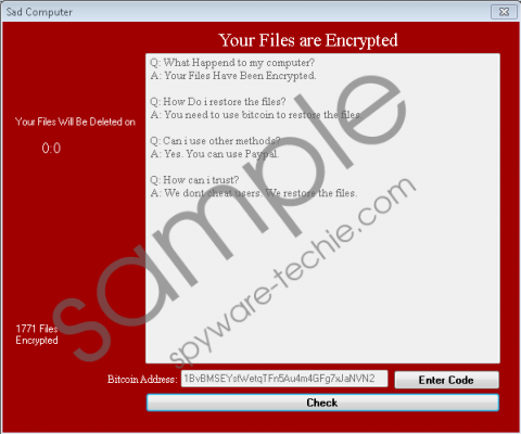 Sad Computer Ransomware Removal Guide