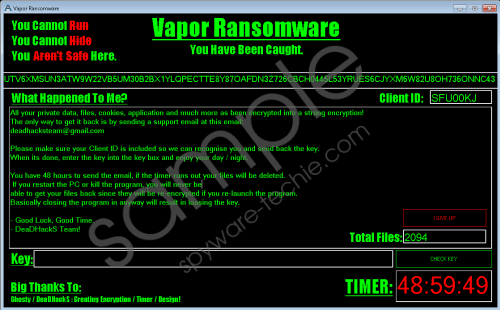 Vapor Ransomware Removal Guide