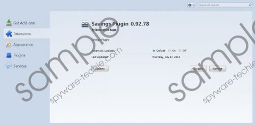Savings Plugin Removal Guide