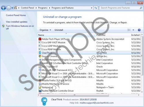 ClearThink Removal Guide
