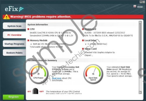 eFix Removal Guide