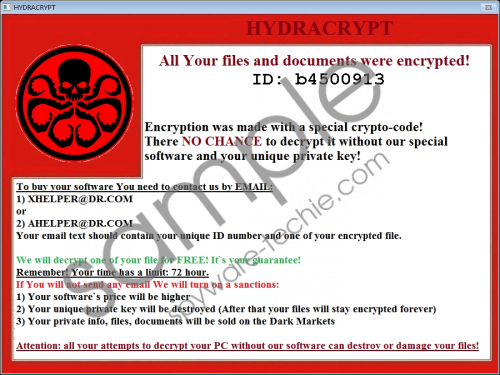 HydraCrypt Ransomware Removal Guide
