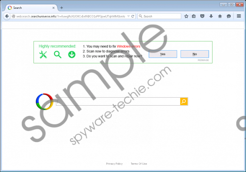 Websearch.searchuniverse.info Removal Guide