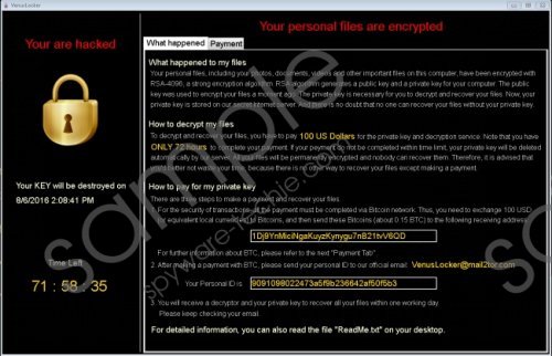 VenusLocker Ransomware Removal Guide