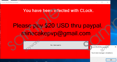 CLock.Win32 Ransomware Removal Guide