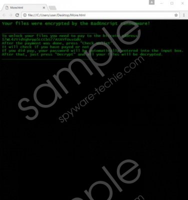 BadEncript Ransomware Removal Guide