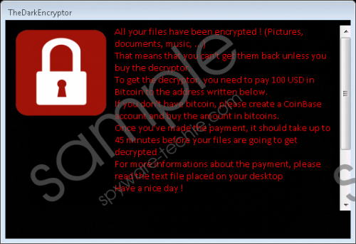 TheDarkEncryptor Ransomware Removal Guide