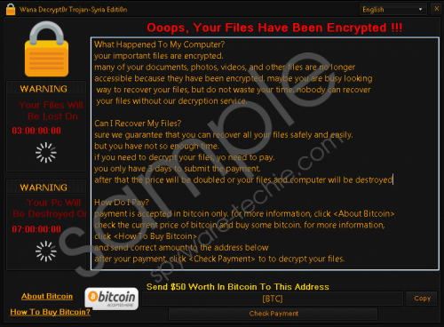 Wana Decrypt0r Trojan-Syria Editi0n Ransomware Removal Guide