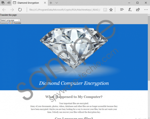 Diamond Computer Encryption Ransomware Removal Guide