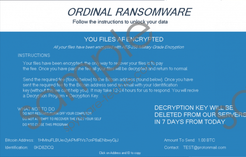 Ordinal Ransomware Removal Guide