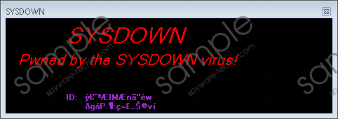 SYSDOWN Ransomware Removal Guide