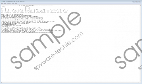 Aurora Ransomware Removal Guide