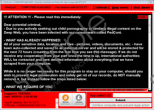 PedCont Ransomware Removal Guide