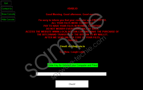Dablio Ransomware Removal Guide