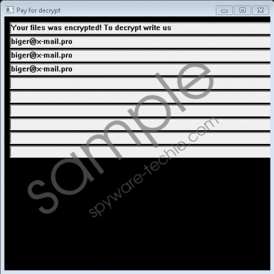 Biger@x-mail.pro Ransomware Removal Guide