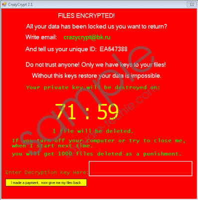 CrazyCrypt Ransomware Removal Guide