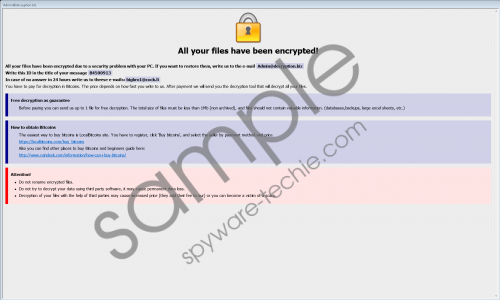 admin@decryption.biz Ransomware Removal Guide