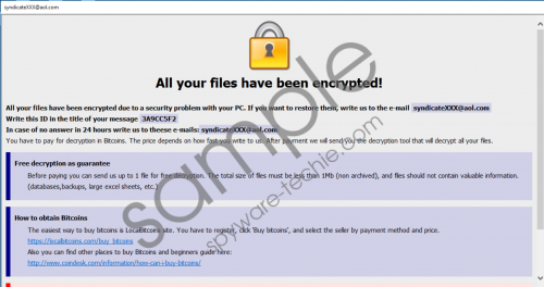 syndicateXXX@aol.com Ransomware Removal Guide