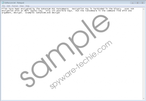 GoRansom Ransomware Removal Guide