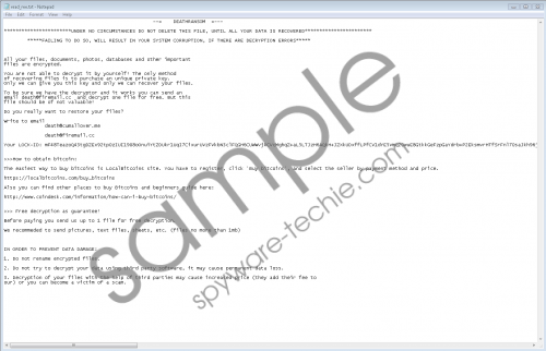 DeathRansom Ransomware Removal Guide